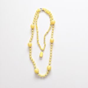 SET Yellow Beaded Necklaces